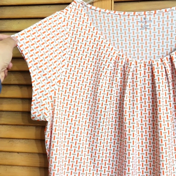 Worthington Short Sleeves Top Blouse - Picture 4 of 9